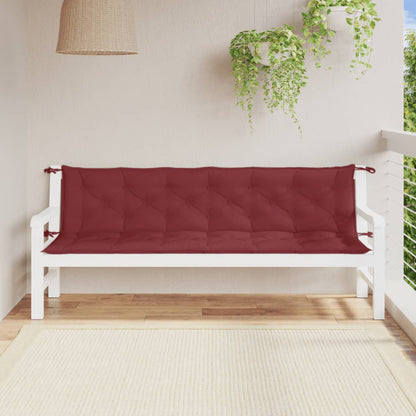 Cuscini Panca Giardino 2pz Rosso Vino MÃ©lange 200x50x7 cm