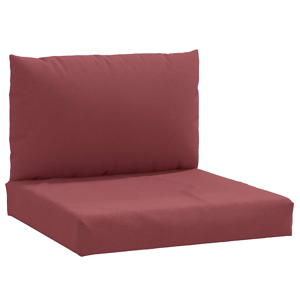 Cuscini per Pallet 2 pz Rosso Vino MÃ©lange in Tessuto