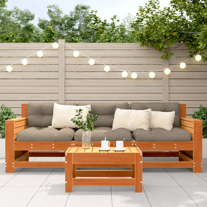 Poggiapiedi da Giardino Marrone Cera 62x30x32 cm Massello Pino