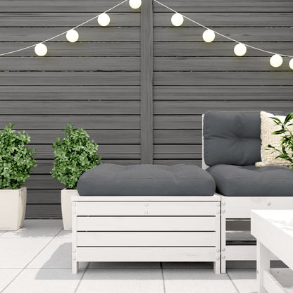 Poggiapiedi Giardino Bianco 62x63,5x32 cm Legno Massello Pino