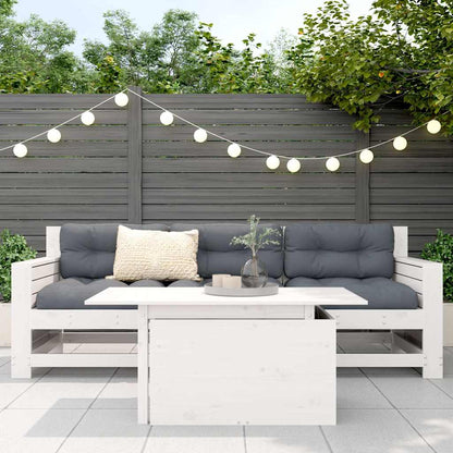 Tavolo da Giardino Bianco 100x50x75cm in Legno Massello di Pino