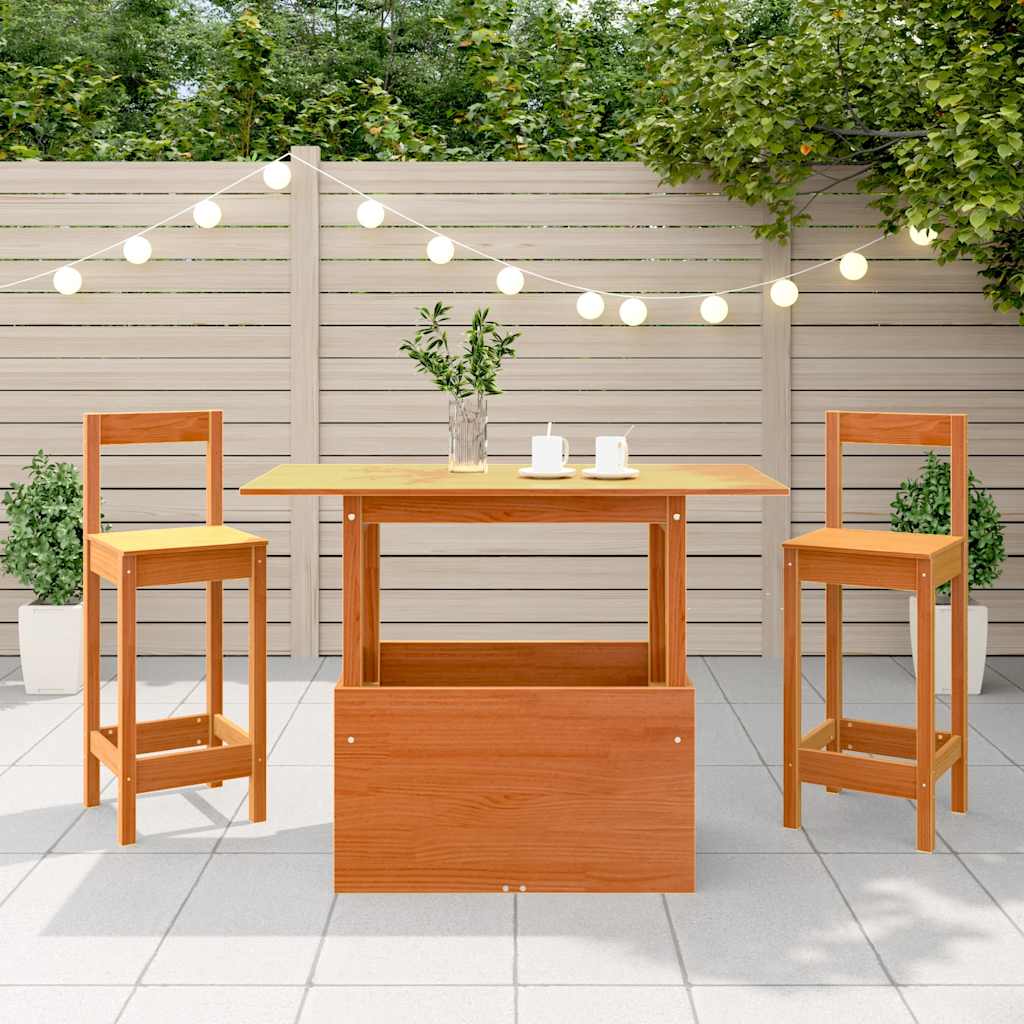 Tavolo da Giardino Marrone Cera 100x50x75cm Legno Massello Pino