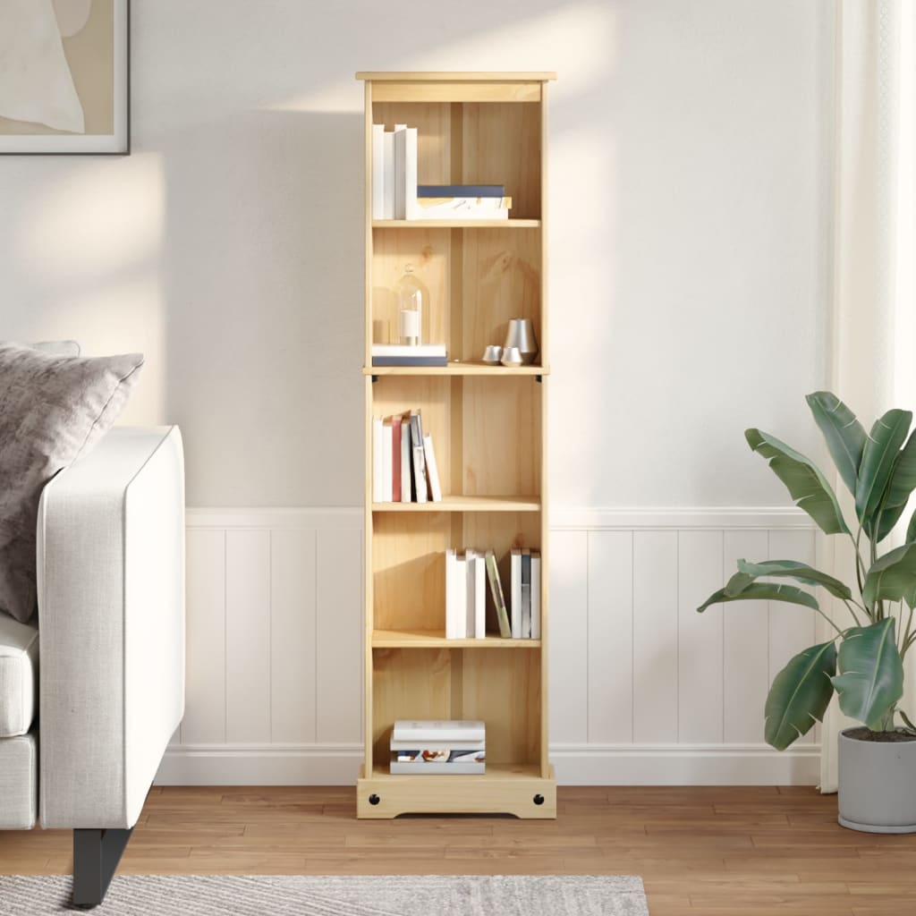 Libreria Corona 46x20x170 cm in Legno Massello di Pino