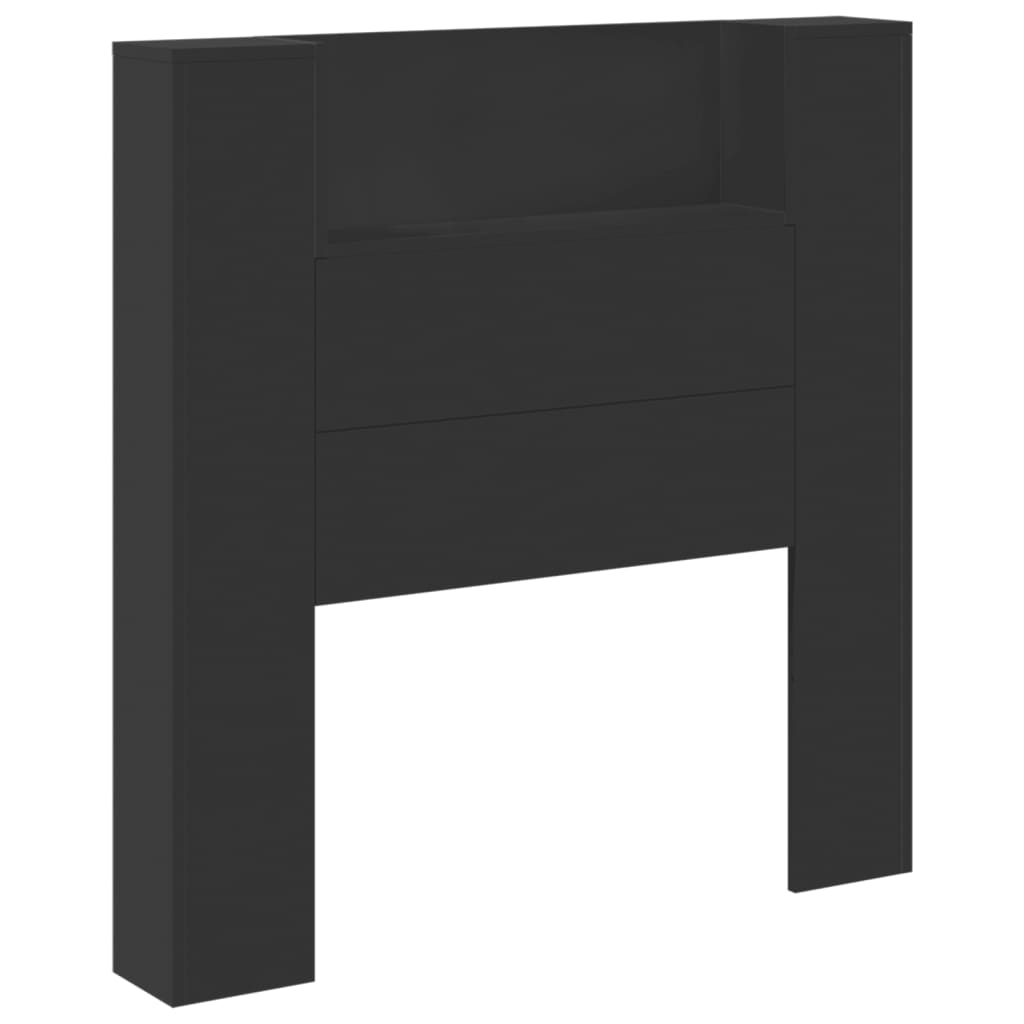 Testiera con Contenitore a LED Nera 100x16,5x103,5 cm