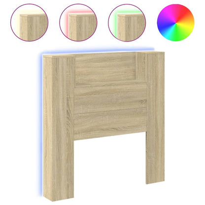 Testiera con Contenitore a LED Rovere Sonoma 100x16,5x103,5 cm