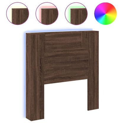 Testiera con Contenitore a LED Rovere Marrone 100x16,5x103,5 cm