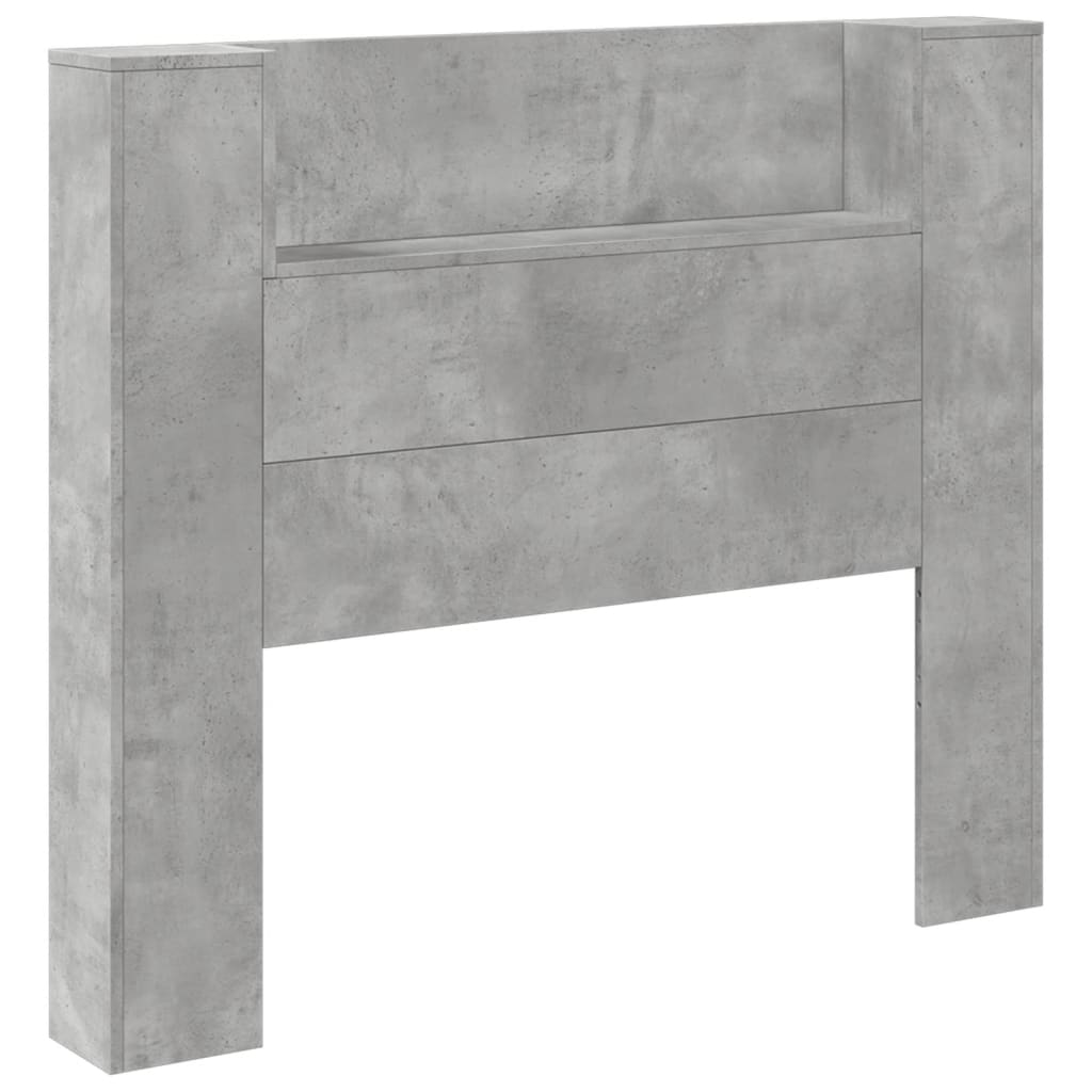 Testiera con Contenitore a LED Grigio Cemento 120x16,5x103,5 cm