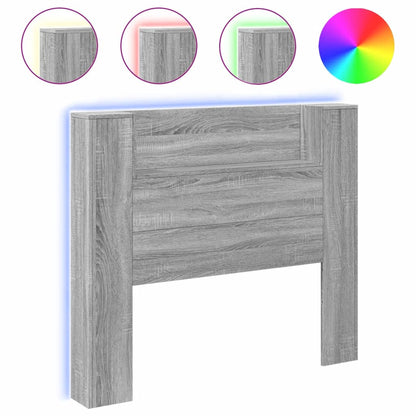 Testiera con Contenitore a LED Grigio Sonoma 120x16,5x103,5 cm