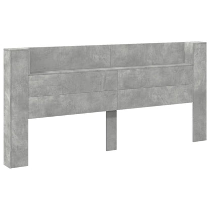 Testiera con Contenitore a LED Grigio Cemento 220x16,5x103,5 cm