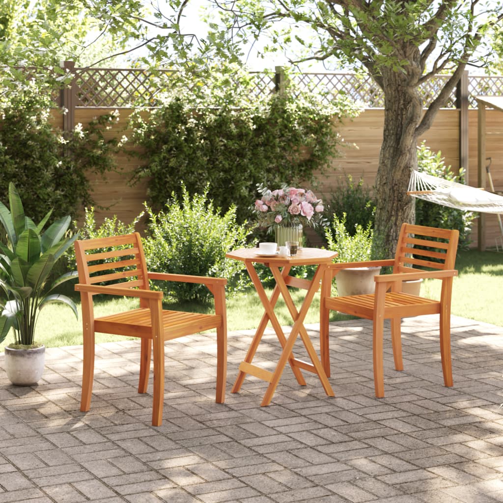 Tavolo da Giardino Pieghevole Ã˜60x75cm Legno Massello di Acacia