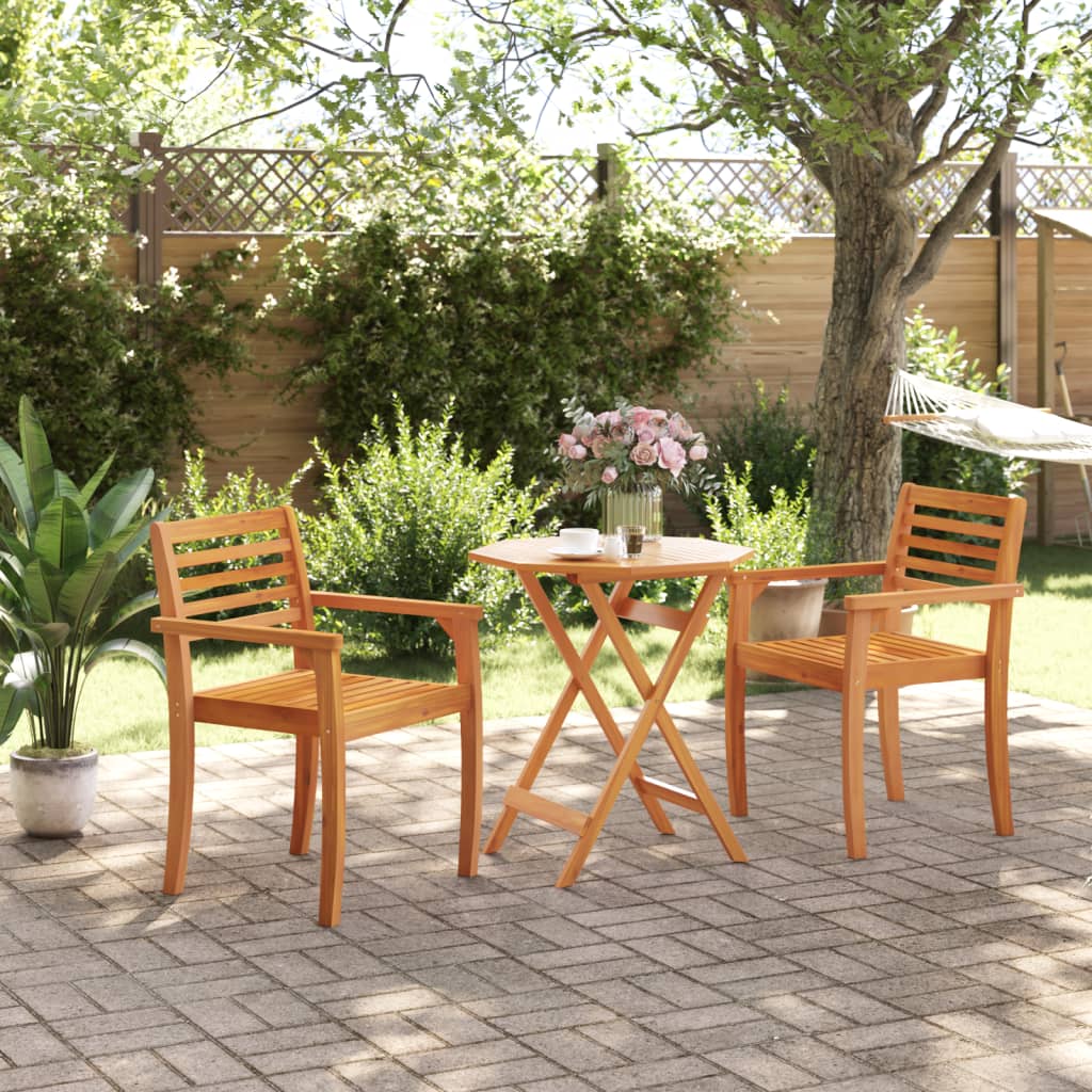 Tavolo da Giardino Pieghevole ÃƒËœ70x75cm Legno Massello di Acacia