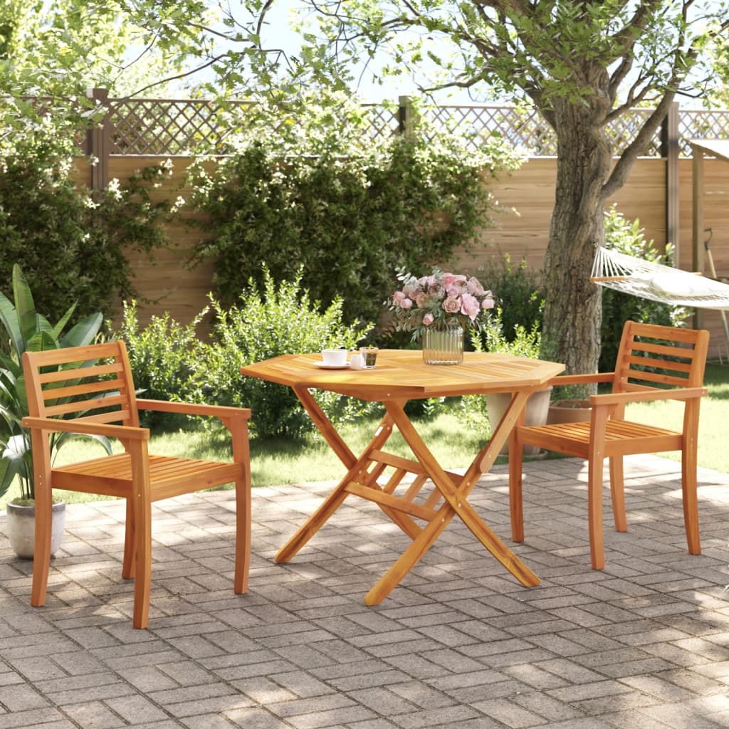 Tavolo da Giardino Pieghevole Ã˜110x75cm Legno Massello d'Acacia