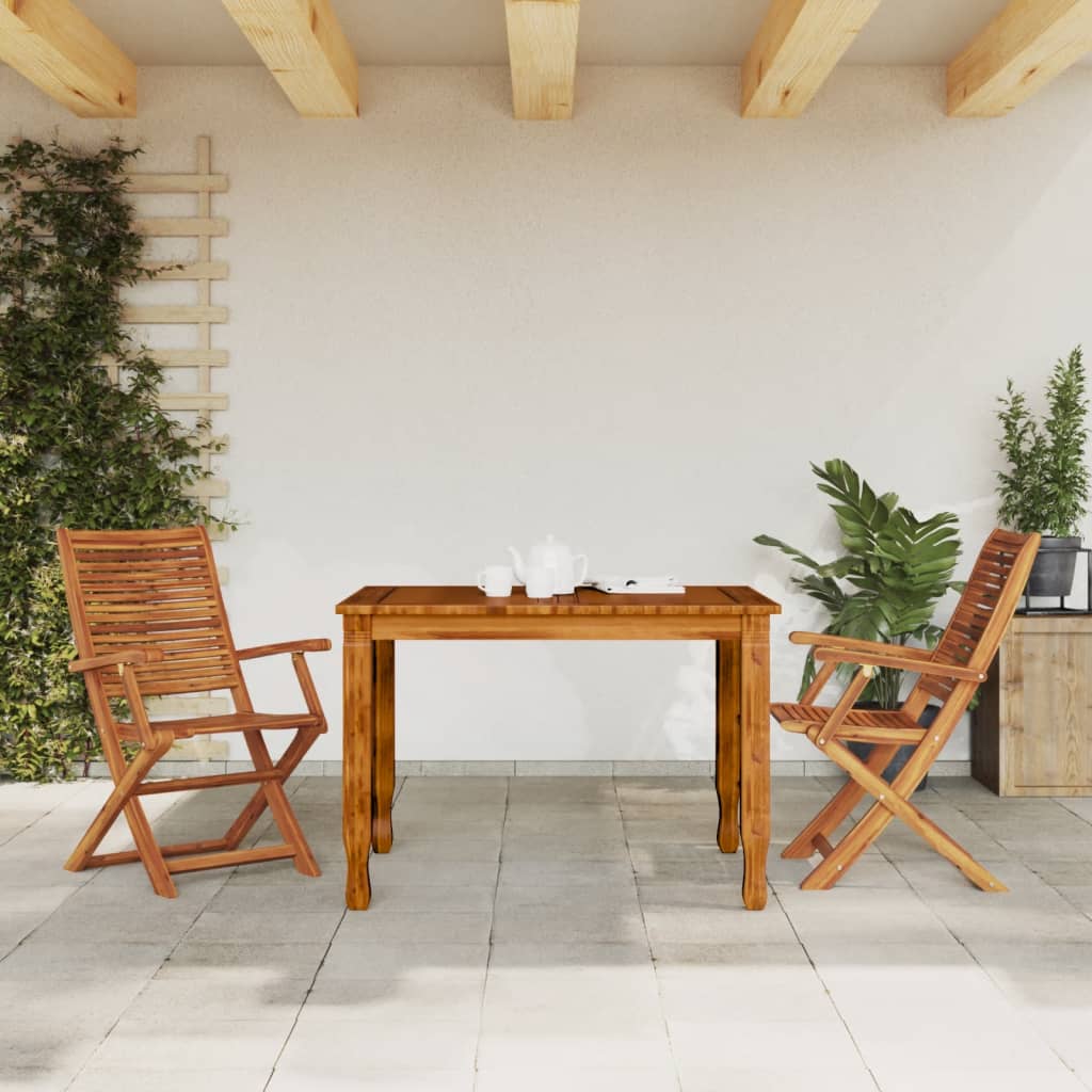 Sedie da Giardino Pieghevoli con Braccioli 2pz Massello Acacia