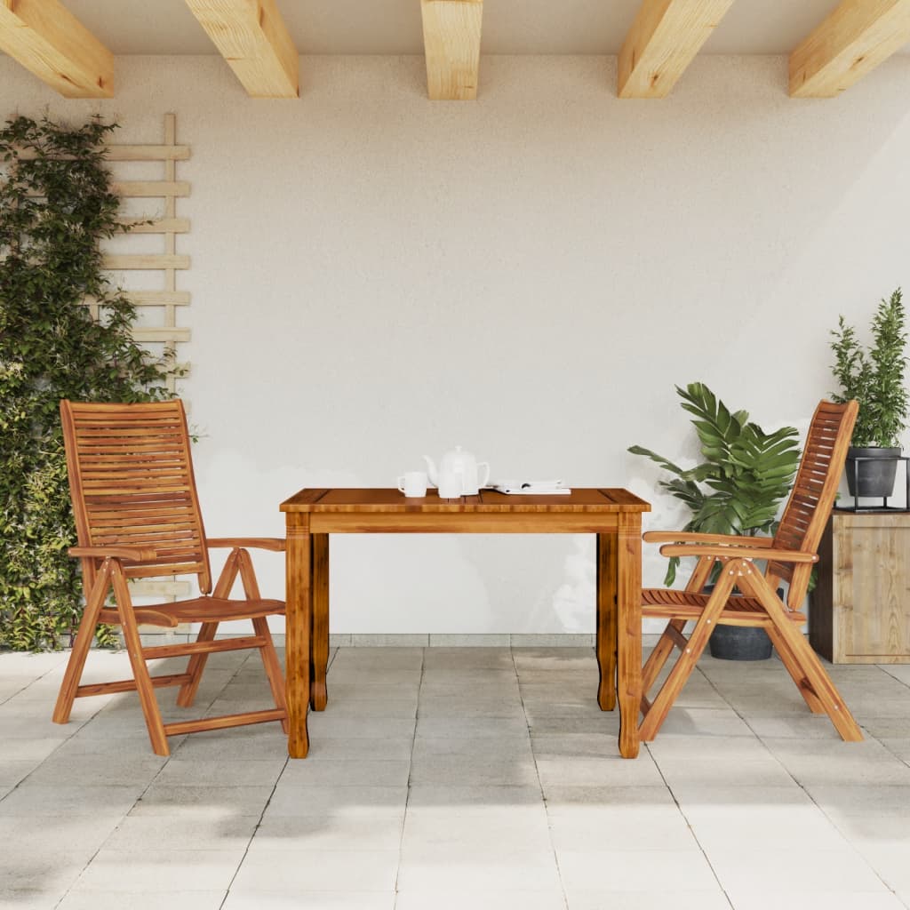 Sedie Giardino Pieghevoli Reclinabili 2pz Legno Massello Acacia