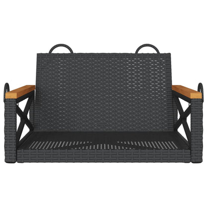 Panchina a Dondolo Nera 63x62x40 cm in Polyrattan