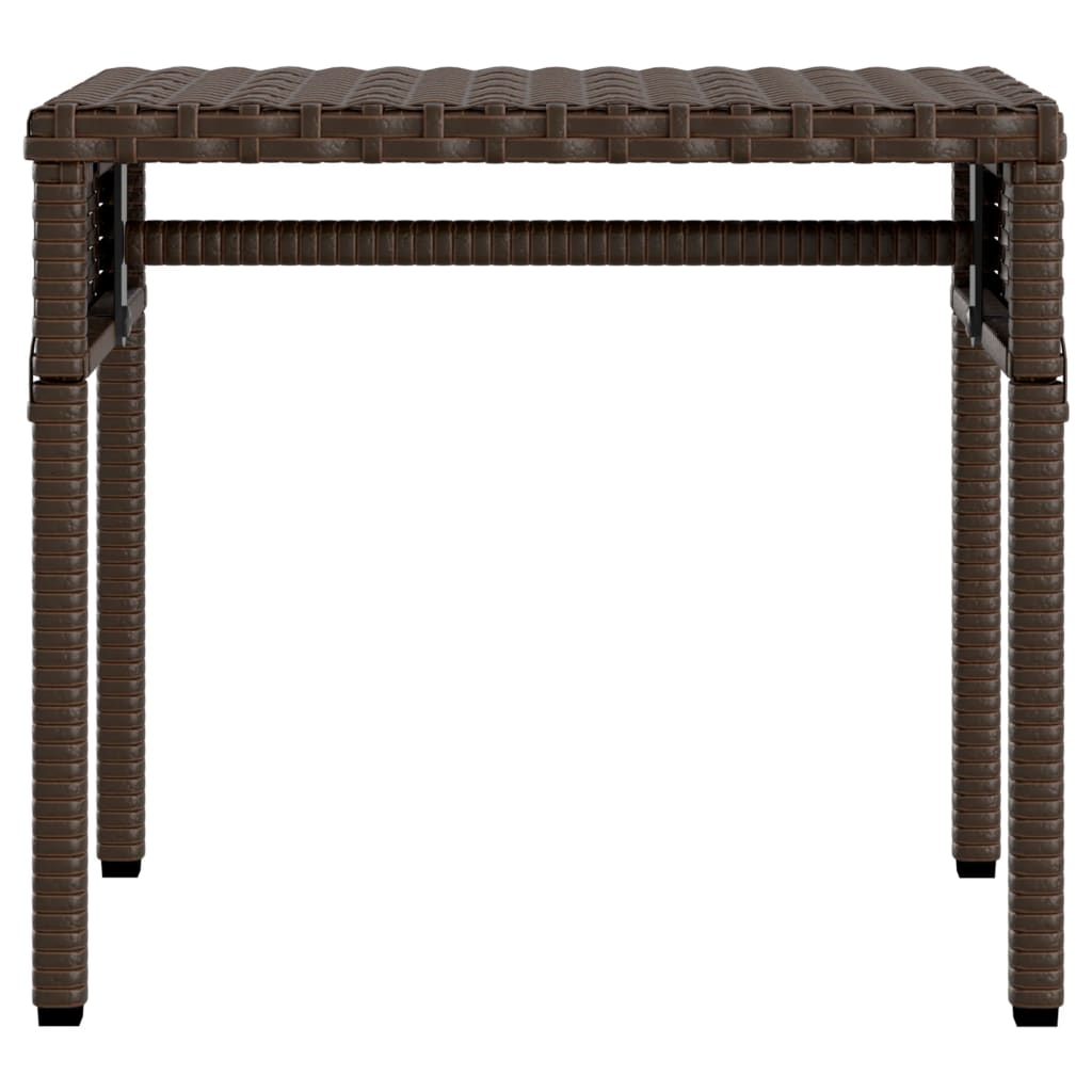 Lettino Prendisole con Baldacchino e Tavolo Marrone Polyrattan