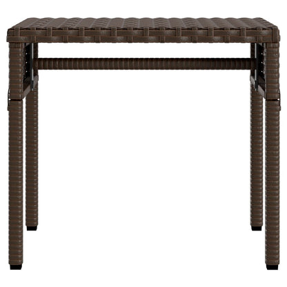 Lettino Prendisole con Baldacchino e Tavolo Marrone Polyrattan