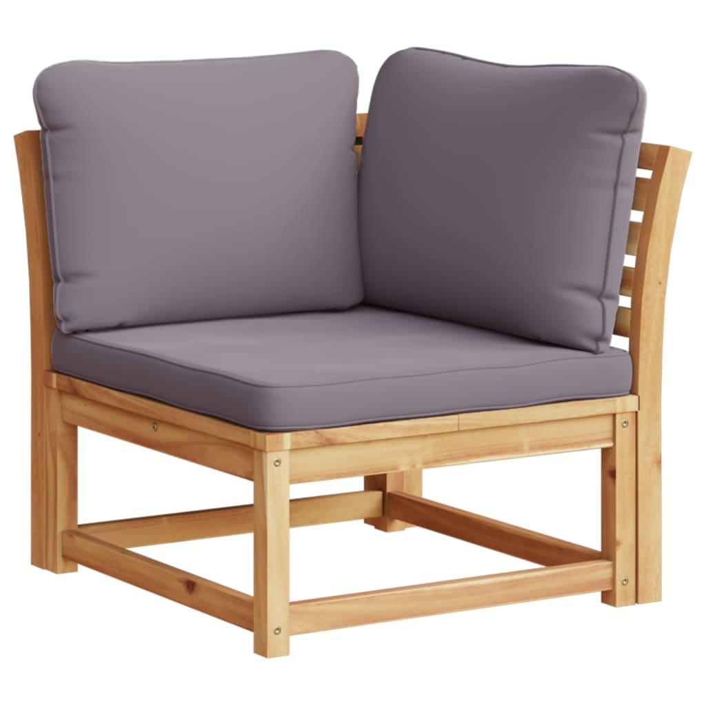 Divano Angolare Giardino con Cuscini 73x73x65cm Massello Acacia