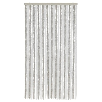 Tenda Antimosche Grigia Chiaro e Bianca 100x200 cm in Ciniglia