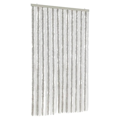 Tenda Antimosche Grigia Chiaro e Bianca 100x220 cm in Ciniglia