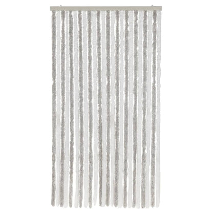 Tenda Antimosche Grigia Chiaro e Bianca 100x220 cm in Ciniglia