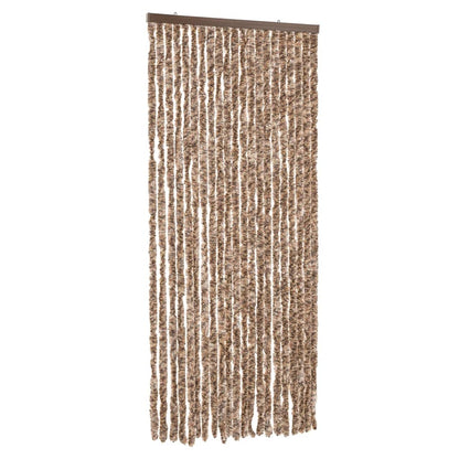 Tenda Antimosche Beige e Marrone Scuro 90x200 cm in Ciniglia
