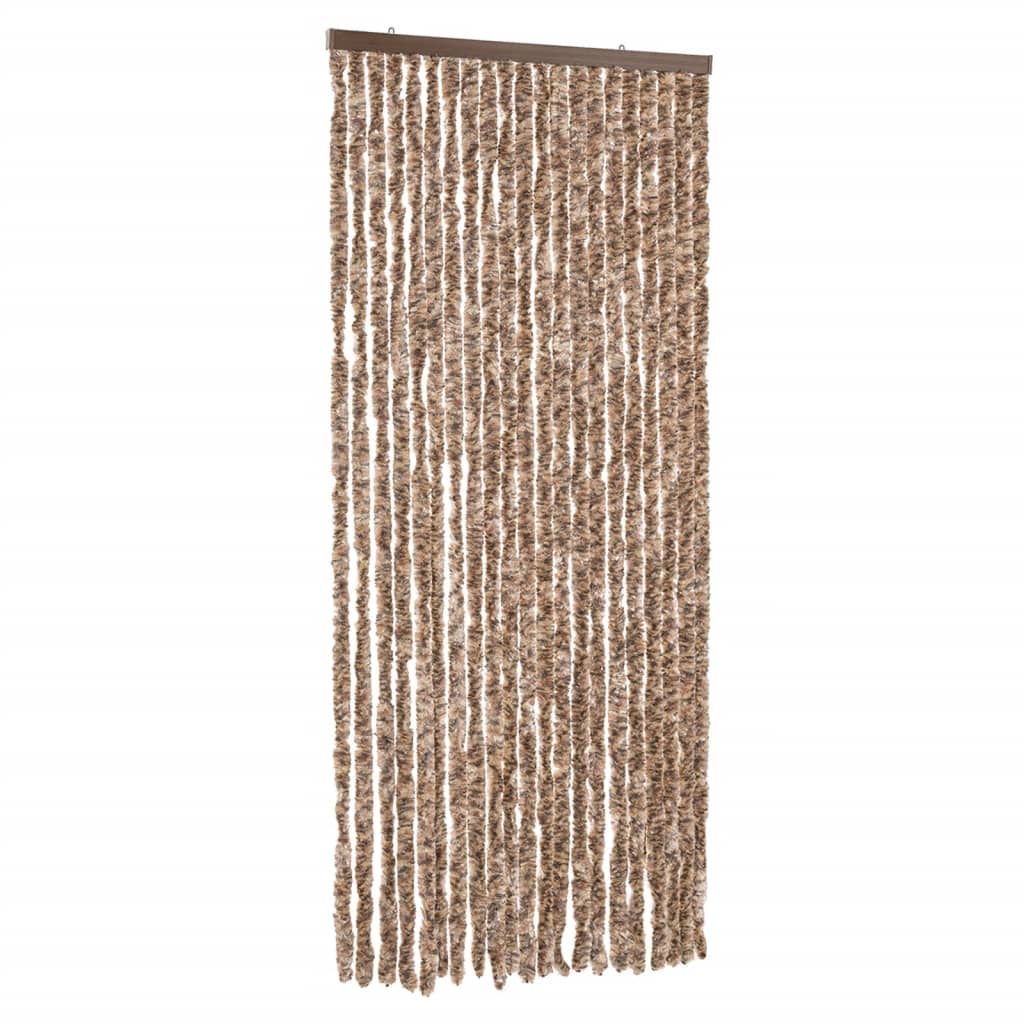 Tenda Antimosche Beige e Marrone Scuro 90x220 cm in Ciniglia
