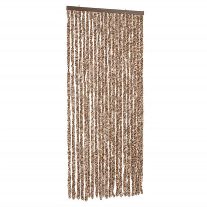 Tenda Antimosche Beige e Marrone Scuro 90x220 cm in Ciniglia