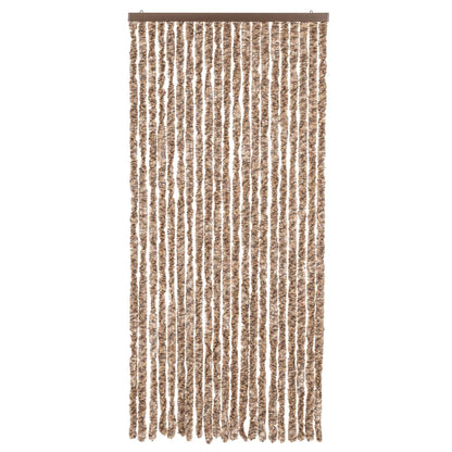 Tenda Antimosche Beige e Marrone Scuro 90x220 cm in Ciniglia