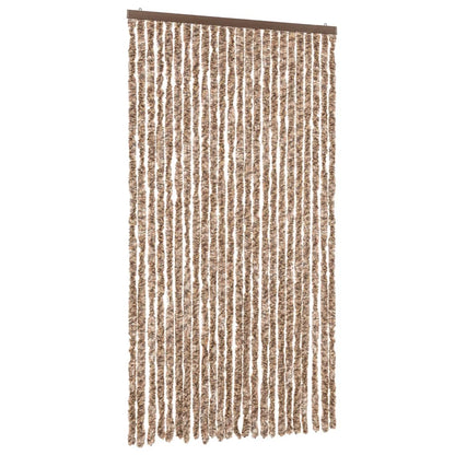 Tenda Antimosche Beige e Marrone Scuro 100x200 cm in Ciniglia