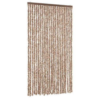 Tenda Antimosche Beige e Marrone Scuro 100x220 cm in Ciniglia