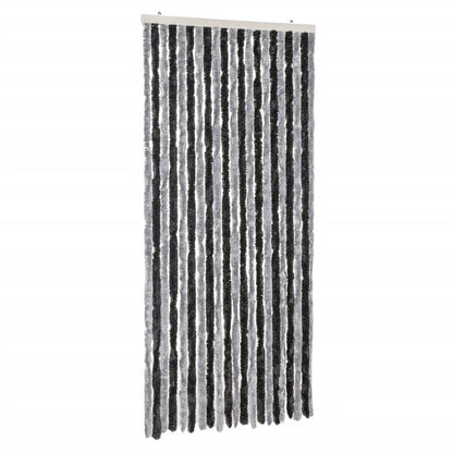 Tenda Antimosche Grigia e Nera 90x220 cm in Ciniglia