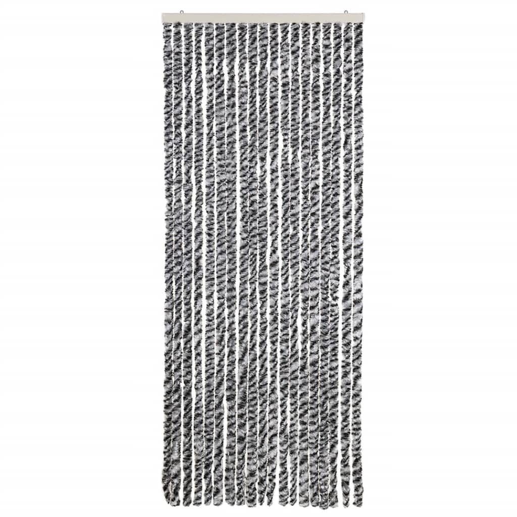 Tenda Antimosche Grigia Nera e Bianca 56x200 cm in Ciniglia