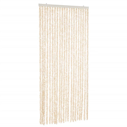 Tenda Antimosche Beige e Bianca 90x200 cm in Ciniglia