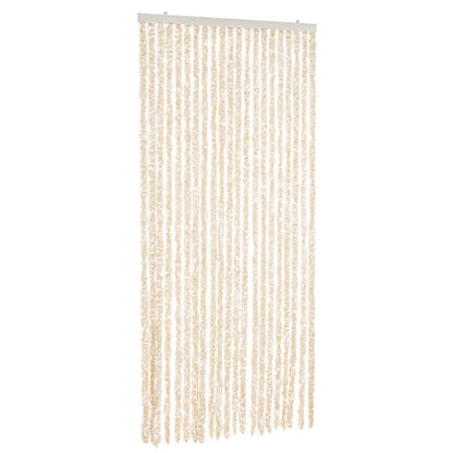 Tenda Antimosche Beige e Bianca 90x220 cm in Ciniglia