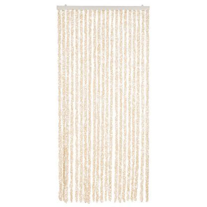Tenda Antimosche Beige e Bianca 90x220 cm in Ciniglia