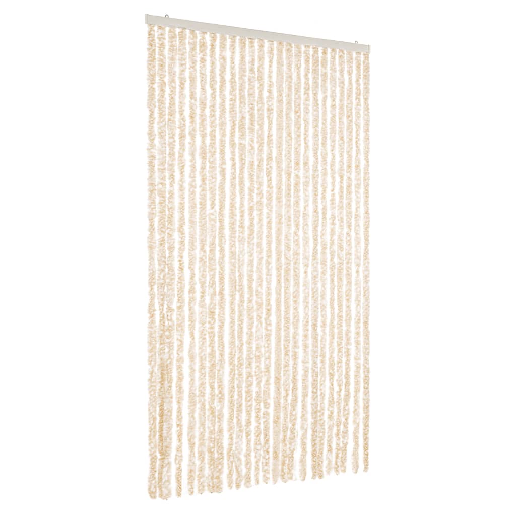 Tenda Antimosche Beige e Bianca 100x230 cm in Ciniglia