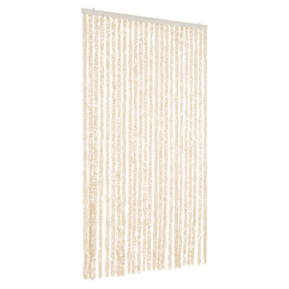Tenda Antimosche Beige e Bianca 100x230 cm in Ciniglia