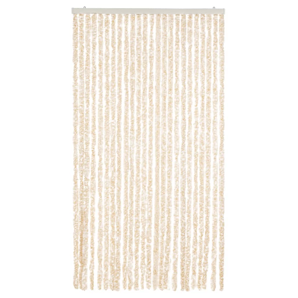 Tenda Antimosche Beige e Bianca 100x230 cm in Ciniglia