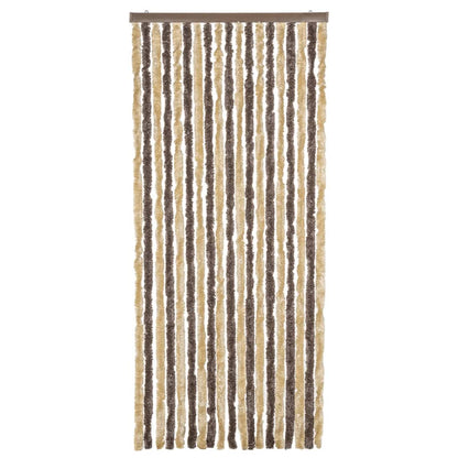 Tenda Antimosche Marrone Scuro e Beige 56x200 cm in Ciniglia