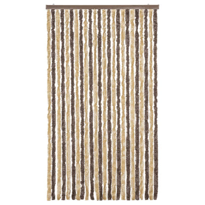 Tenda Antimosche Marrone Scuro e Beige 100x230 cm in Ciniglia