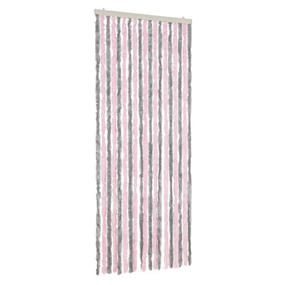 Tenda Antimosche Grigio Argento e Rosa 56x185 cm in Ciniglia