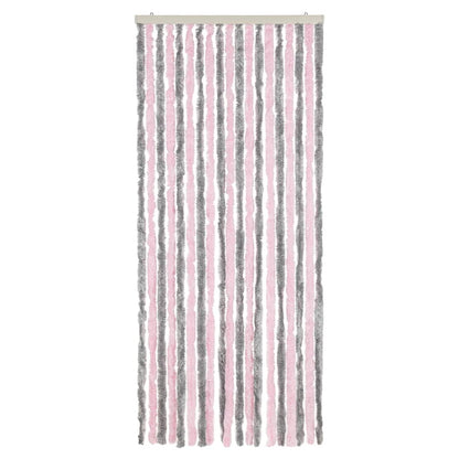 Tenda Antimosche Grigio Argento e Rosa 56x185 cm in Ciniglia
