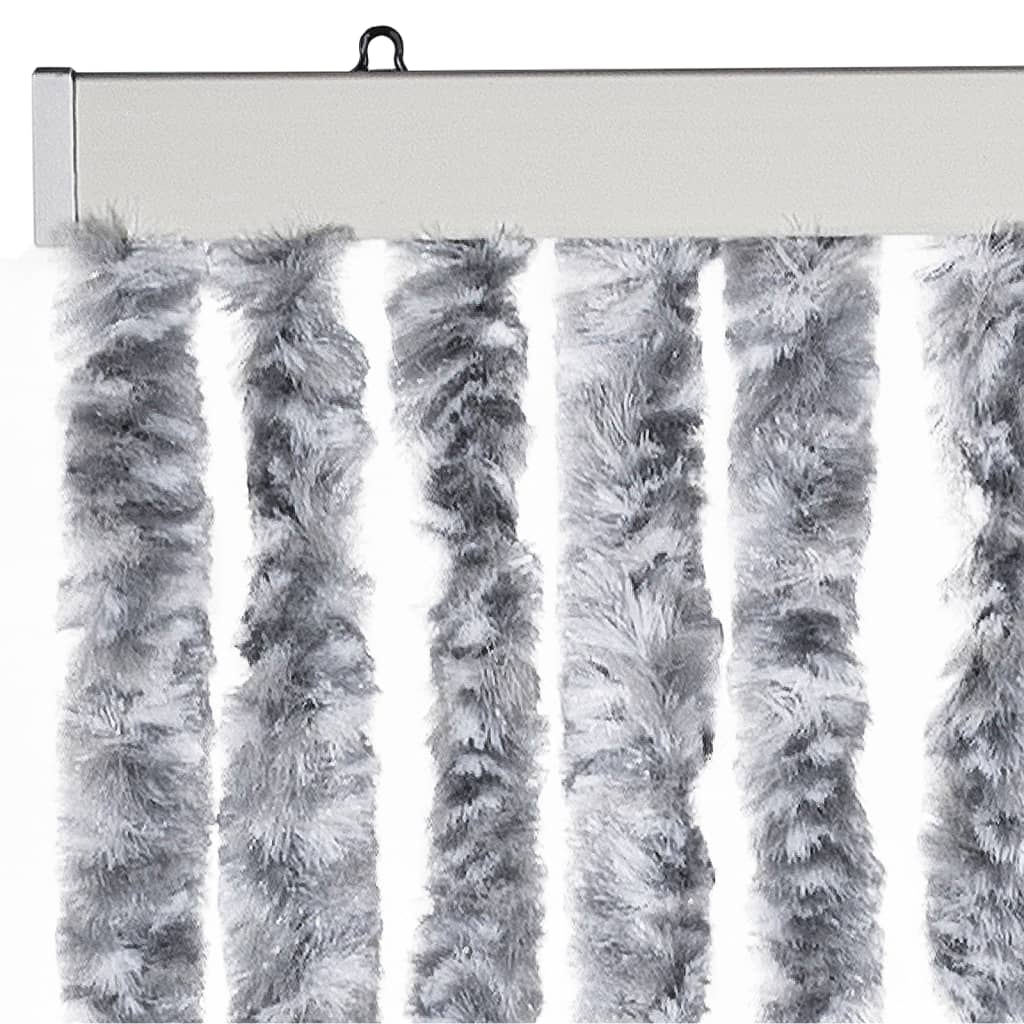 Tenda Antimosche Grigio e Bianca 100x200 cm in Ciniglia