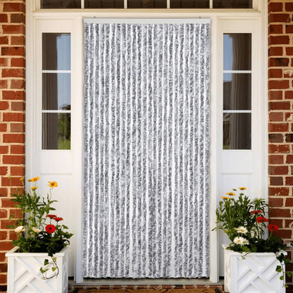 Tenda Antimosche Grigio e Bianca 100x200 cm in Ciniglia