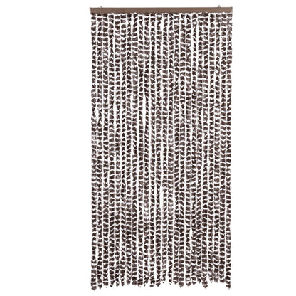 Tenda Antimosche Marrone e Bianca 100x230 cm in Ciniglia
