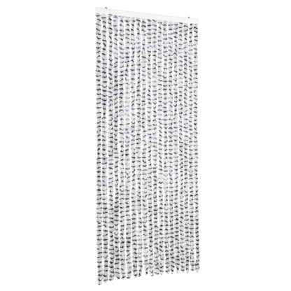 Tenda Antimosche Grigio Chiaro e Grigio Scuro 56x200cm Ciniglia
