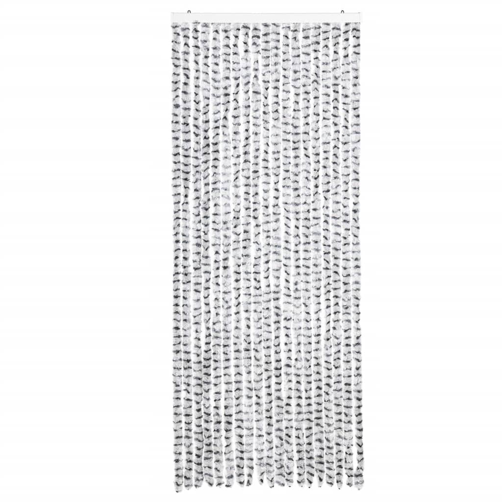Tenda Antimosche Grigio Chiaro e Grigio Scuro 56x200cm Ciniglia