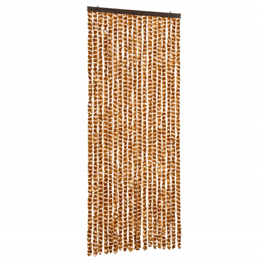 Tenda Antimosche Ocra e Bianca 56x200 cm in Ciniglia