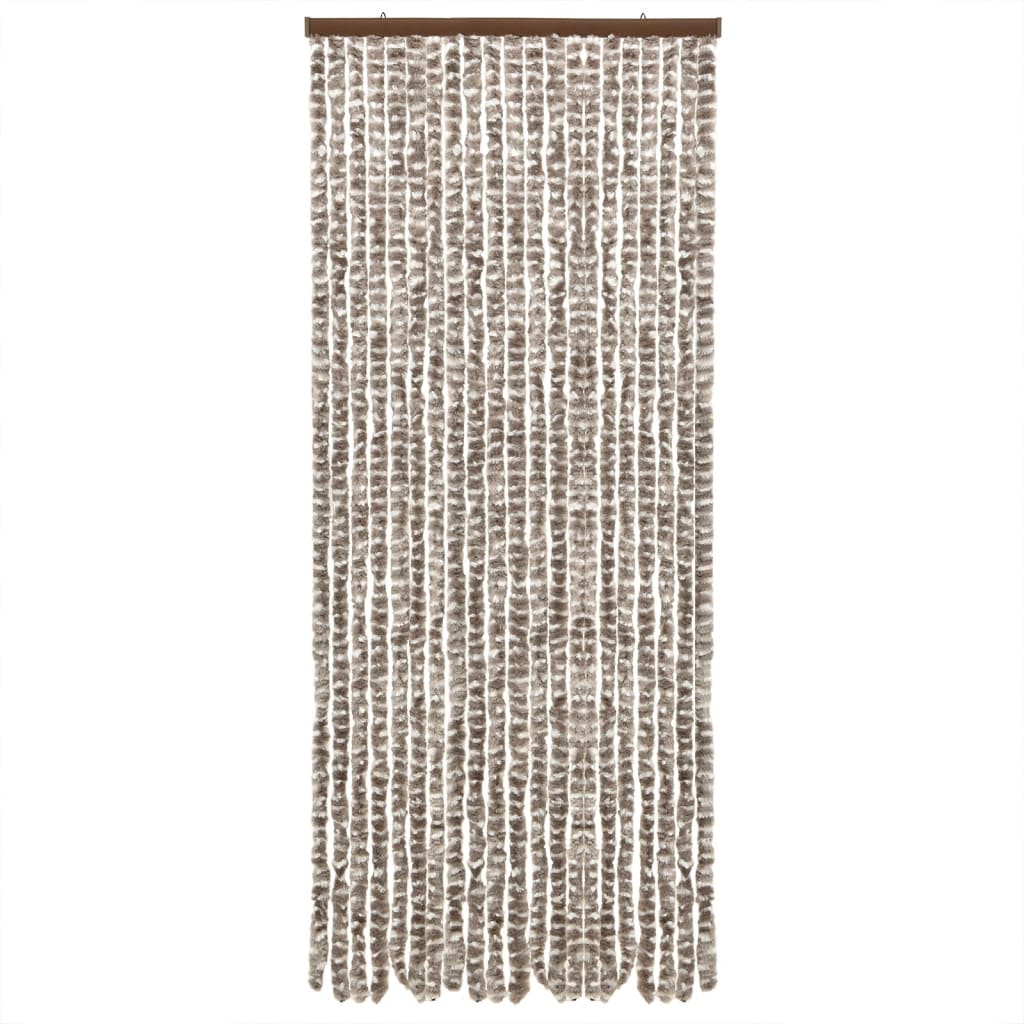 Tenda Antimosche Tortora e Bianca 56x200 cm in Ciniglia